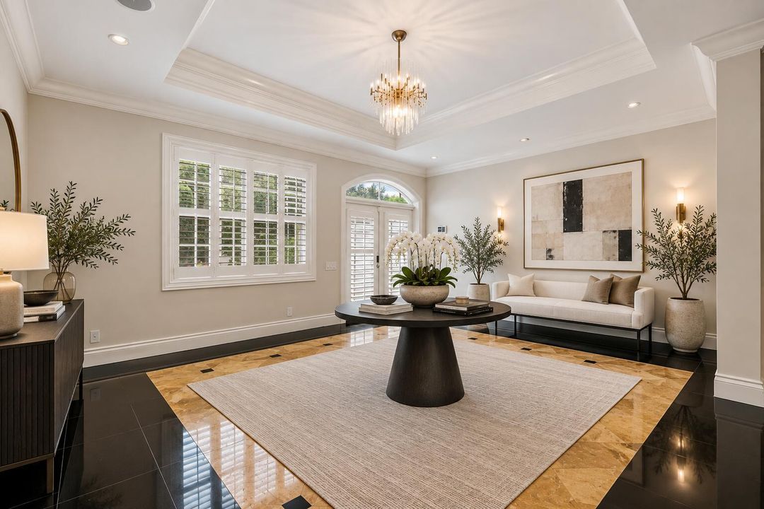 Modern Luxury Lounge with Orchid Table