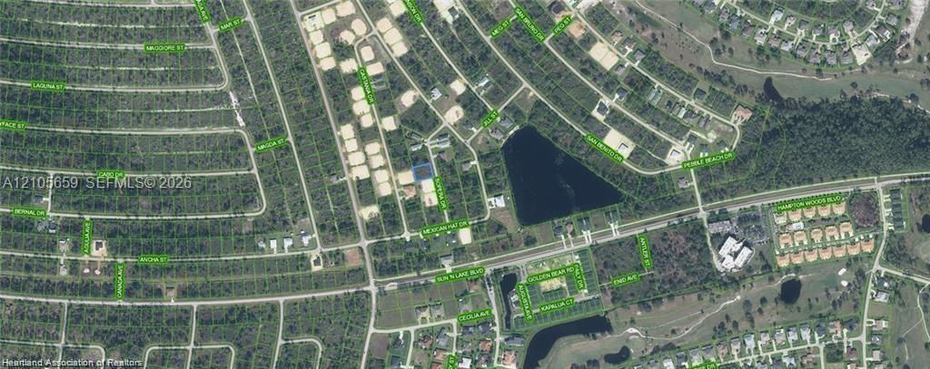 Aerial Survey Map. Illustrating the topography and infrastructure layout surrounding the property