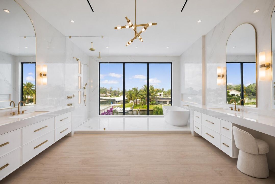 owners bathroom water view