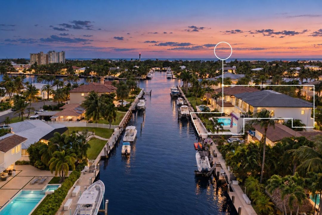 2921 canal view with house outline sunse