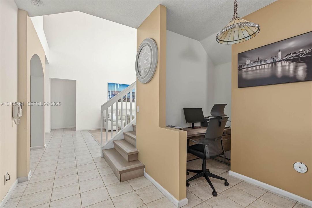 office nook adjacent to kitchen