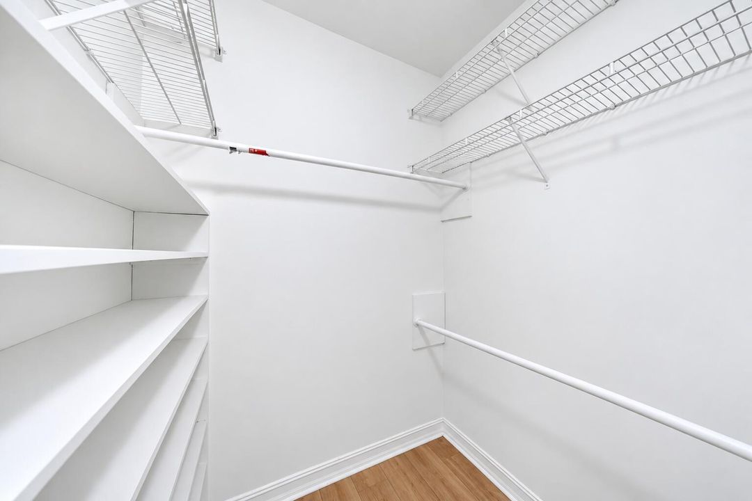 Bright Minimalist Walk-In Closet