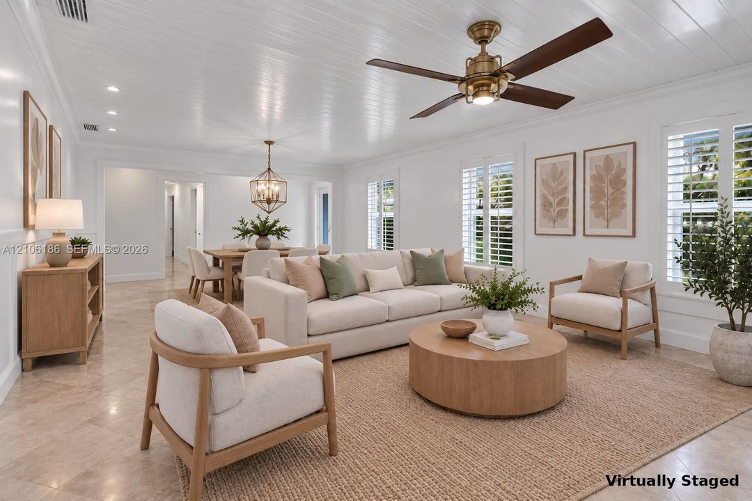 Virtually staged Living room