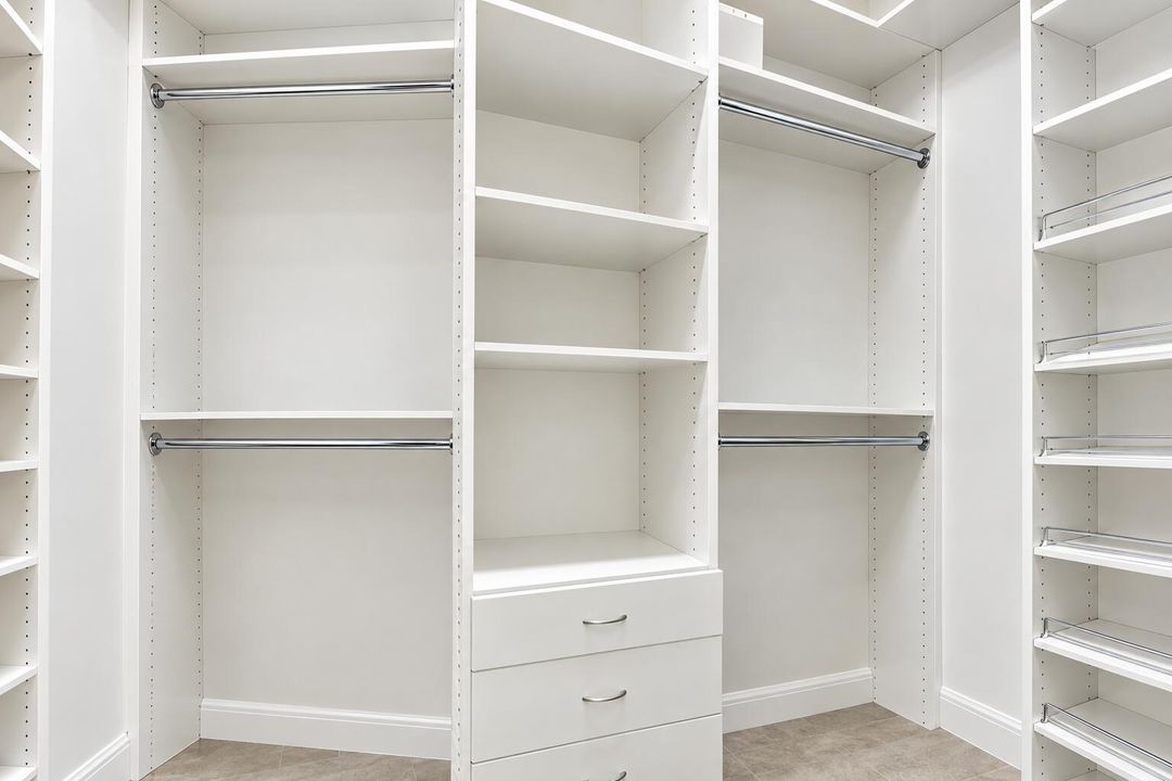 Luxurious Empty Walk-In Closet Storage