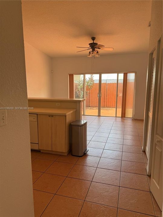 kitchen and family room area
