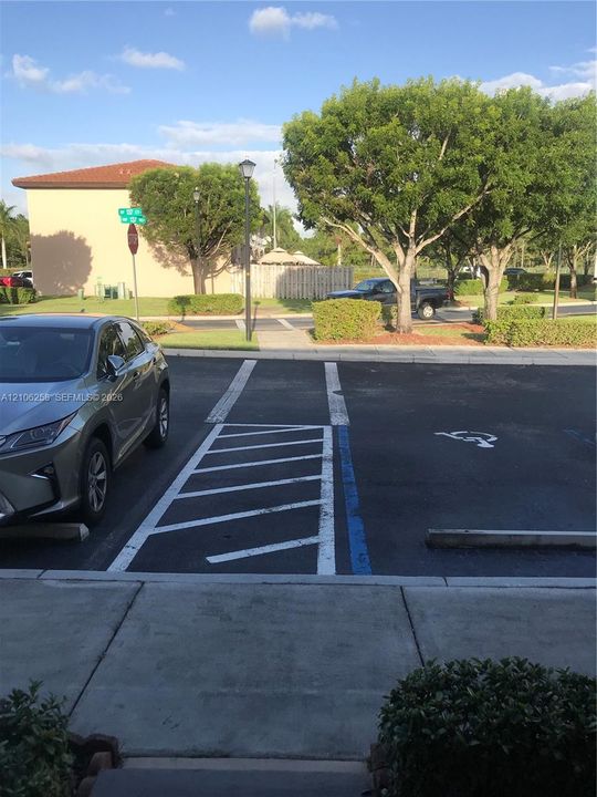 The 2 assigned parking spaces are in front of the unit