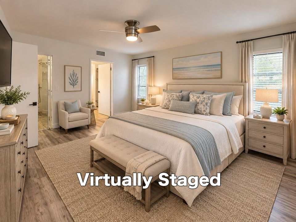 Virtually Staged Primary Bedroom