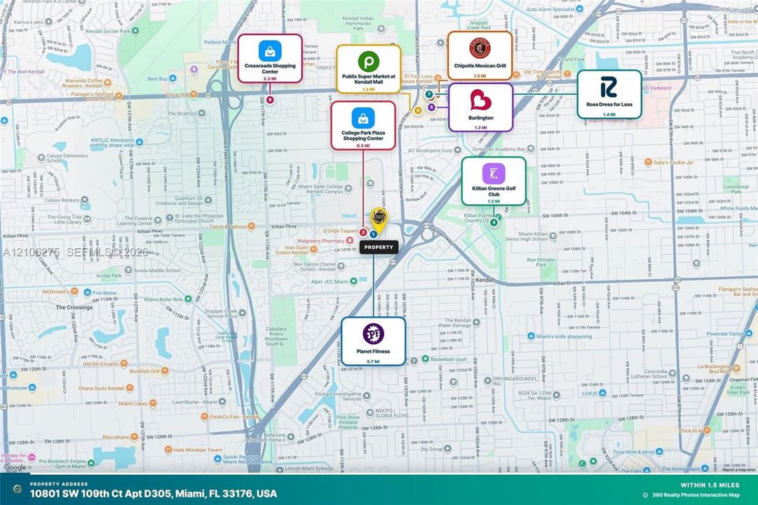 Property Location Map. Illustrating the proximity of the property to local commercial and recreational facilities
