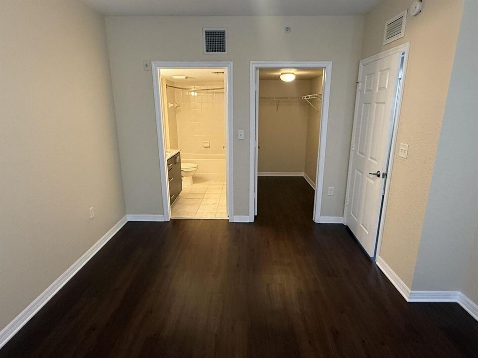 Primary closet and bathroom