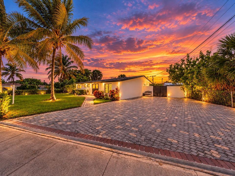 Twilight Tropical Ranch House Sunset