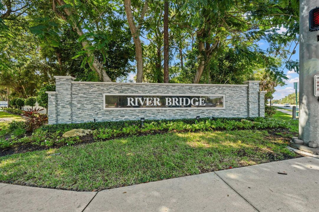 River Bridge community sign