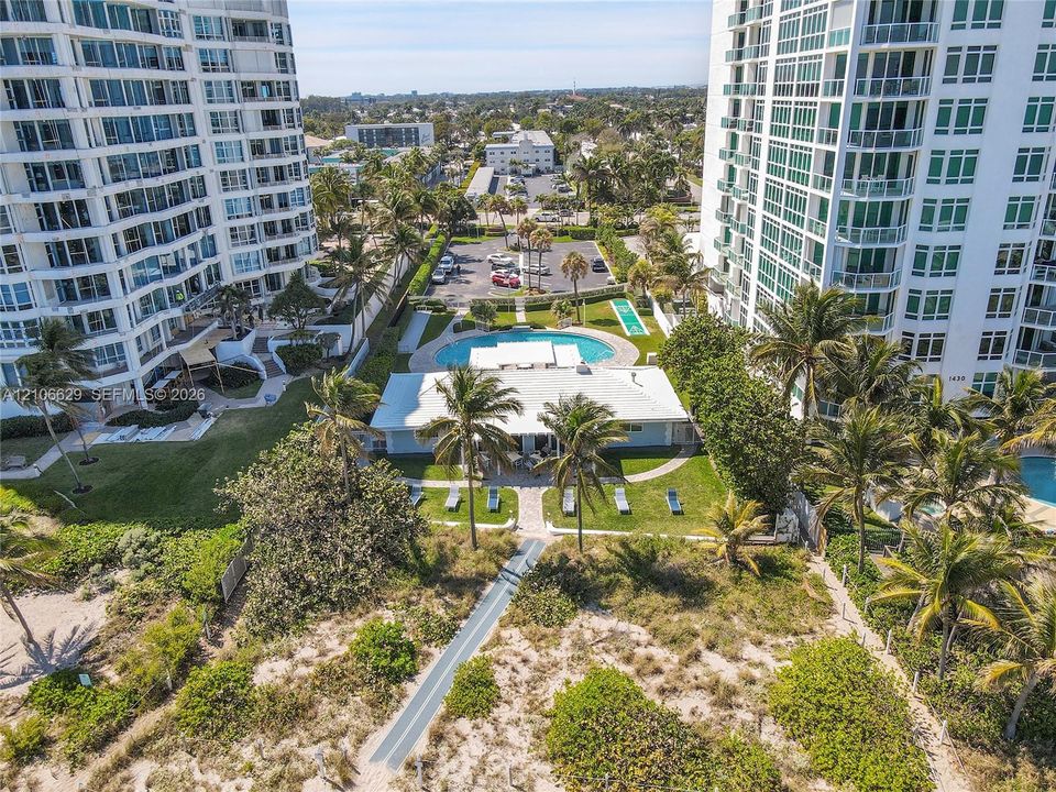 View of beach club house.