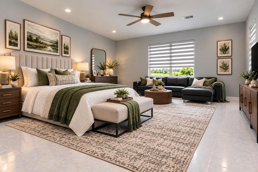 Cozy Modern Bedroom Sitting Area
