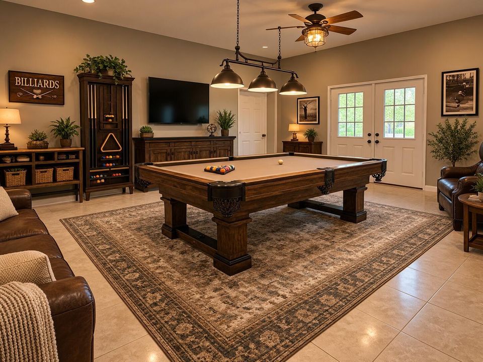 Warm Wood and Leather Billiards Lounge-1