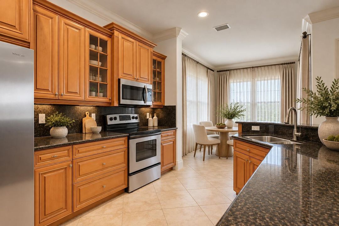 Warm Modern Kitchen Breakfast Nook