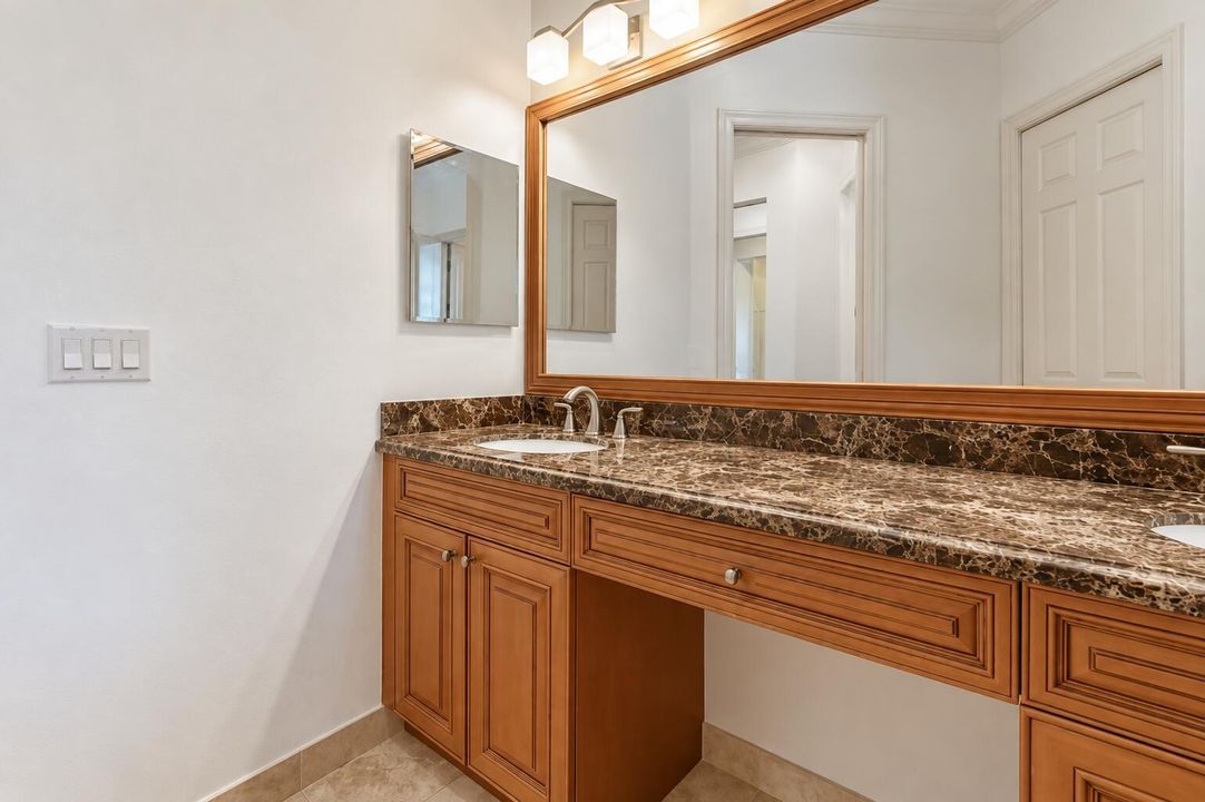 Bright Wood-Tone Bathroom Vanity