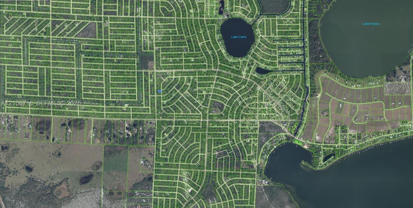 Plat Map. Aerial documentation of the parcel boundaries and surrounding infrastructure in relation to the property