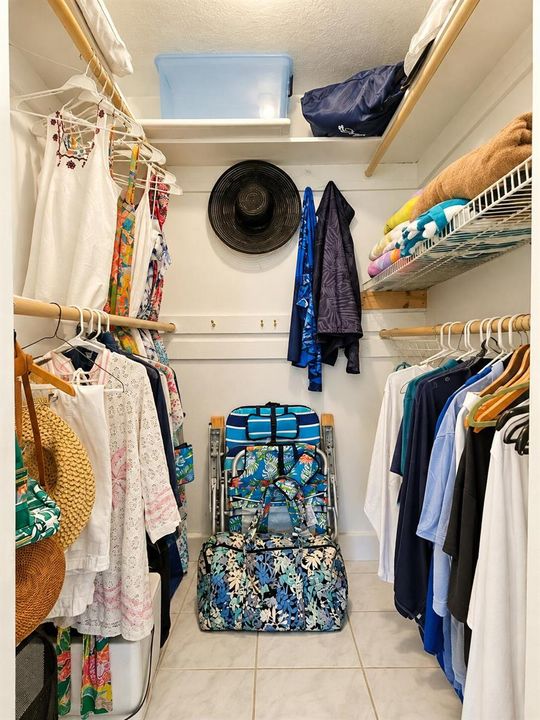 Bright Tropical Walk-In Closet