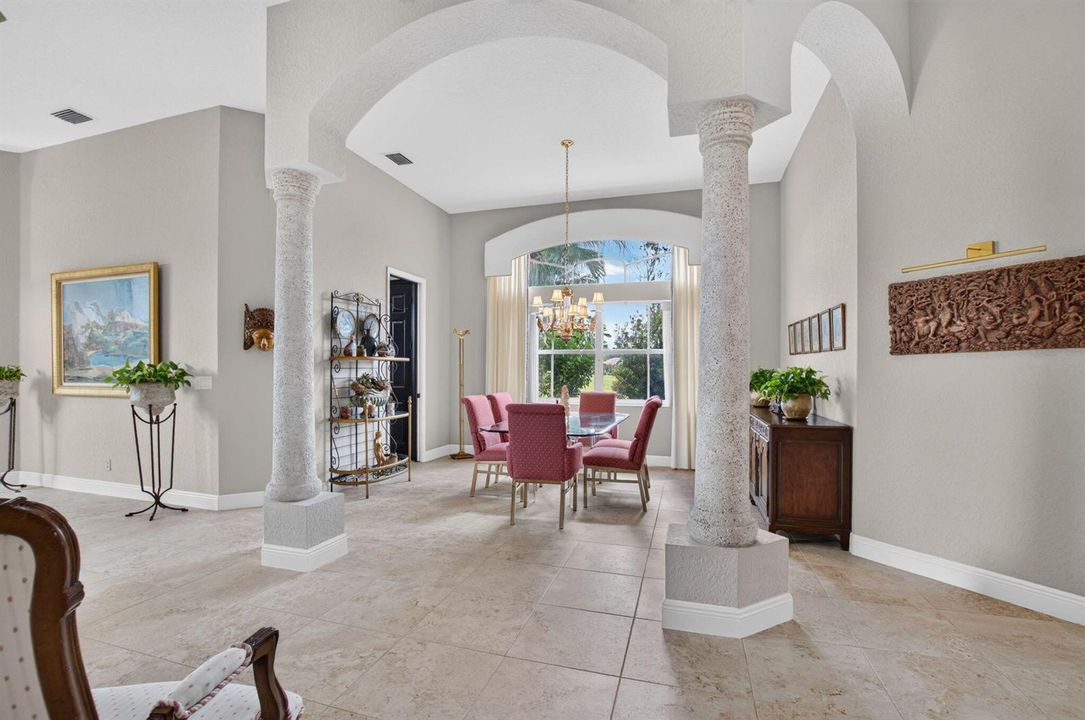 overlooking dining room