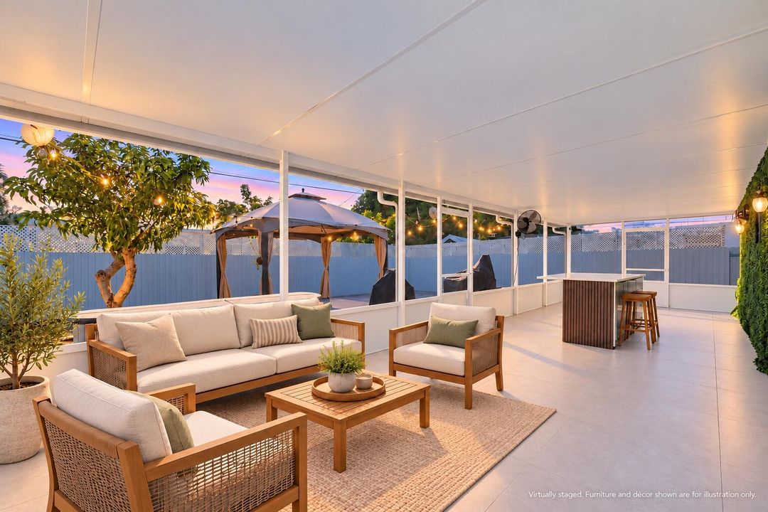 Brighter twilight screened patio