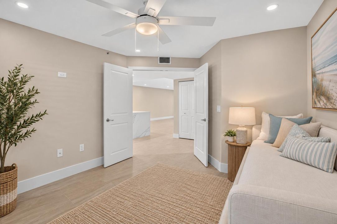 Coastal Bedroom with Open Double Doors-2