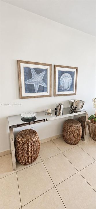 Neutral-toned ceramic floor tiling