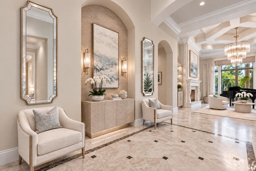 Inspirational Foyer and Living Room