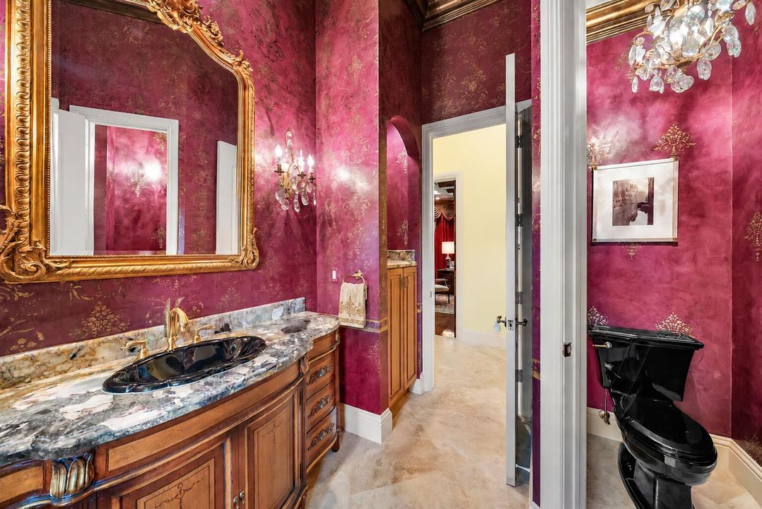 Dramatic Powder Bathroom