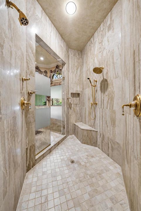 All Marble Dual Access Luxury Spa Shower