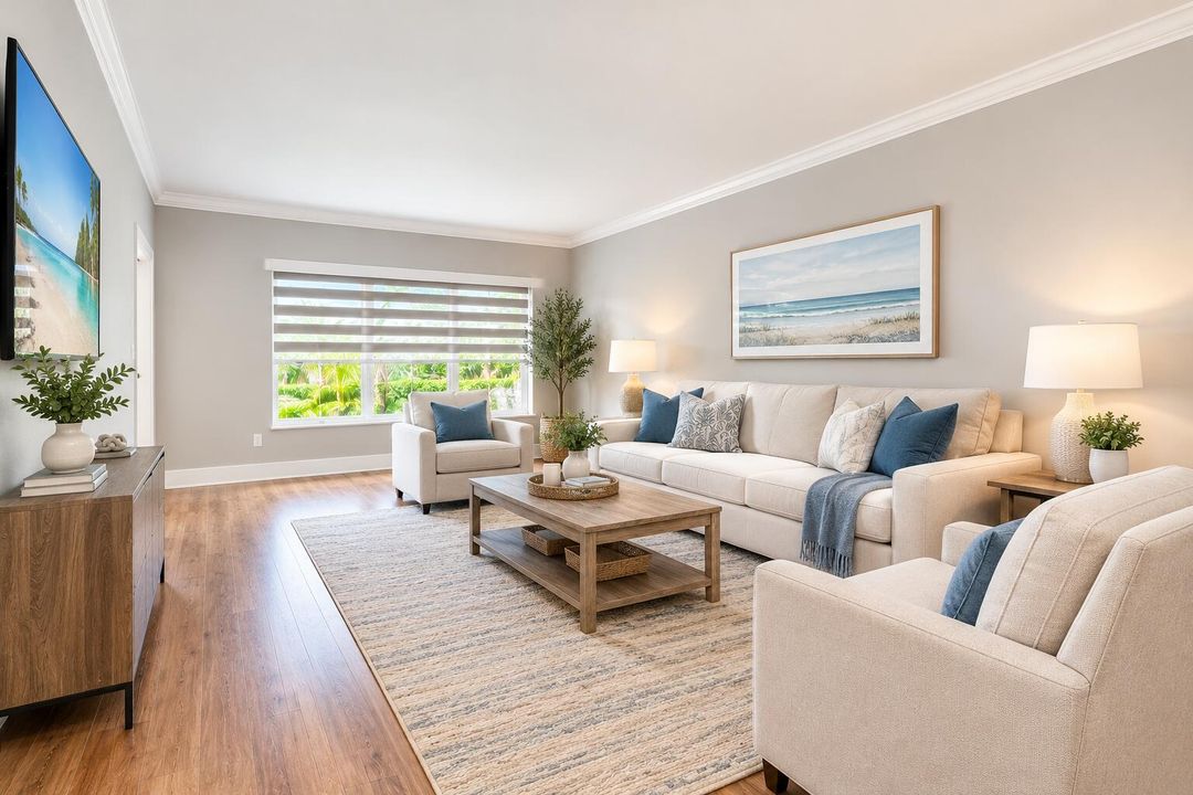 Sunlit Coastal Living Room Retreat