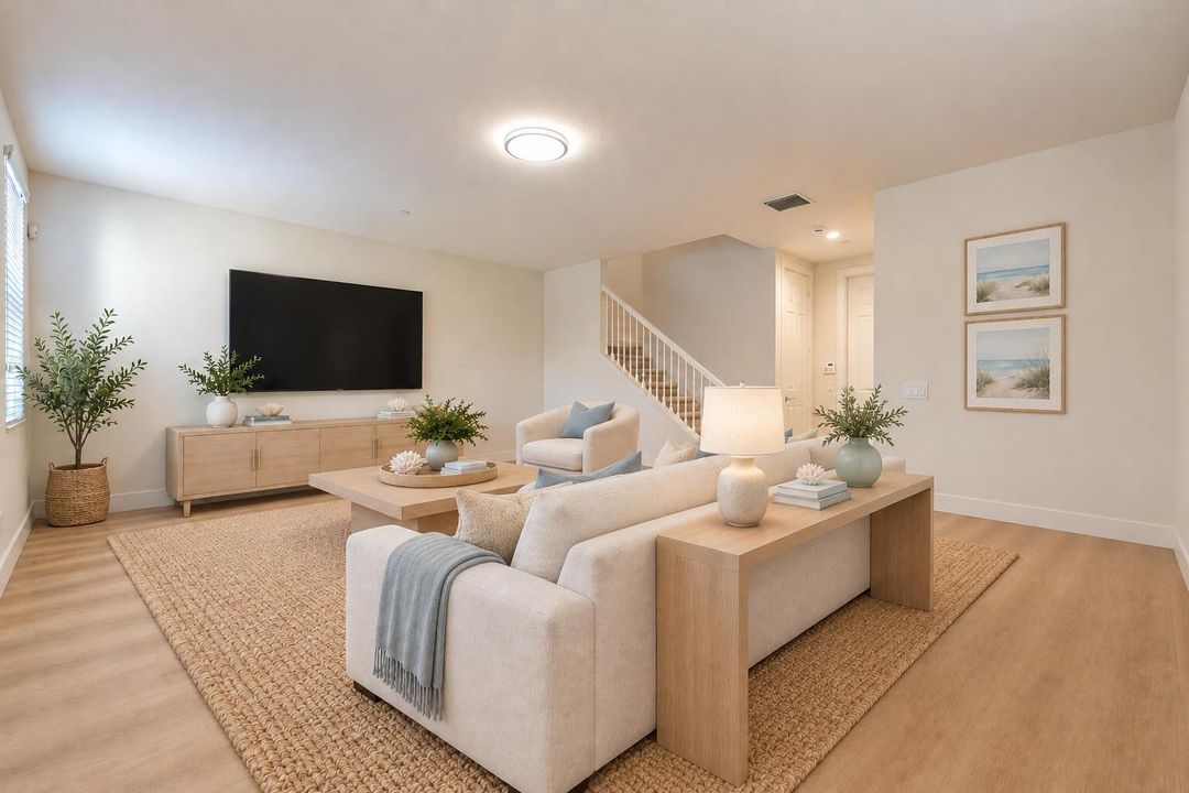 downstairs living room staged