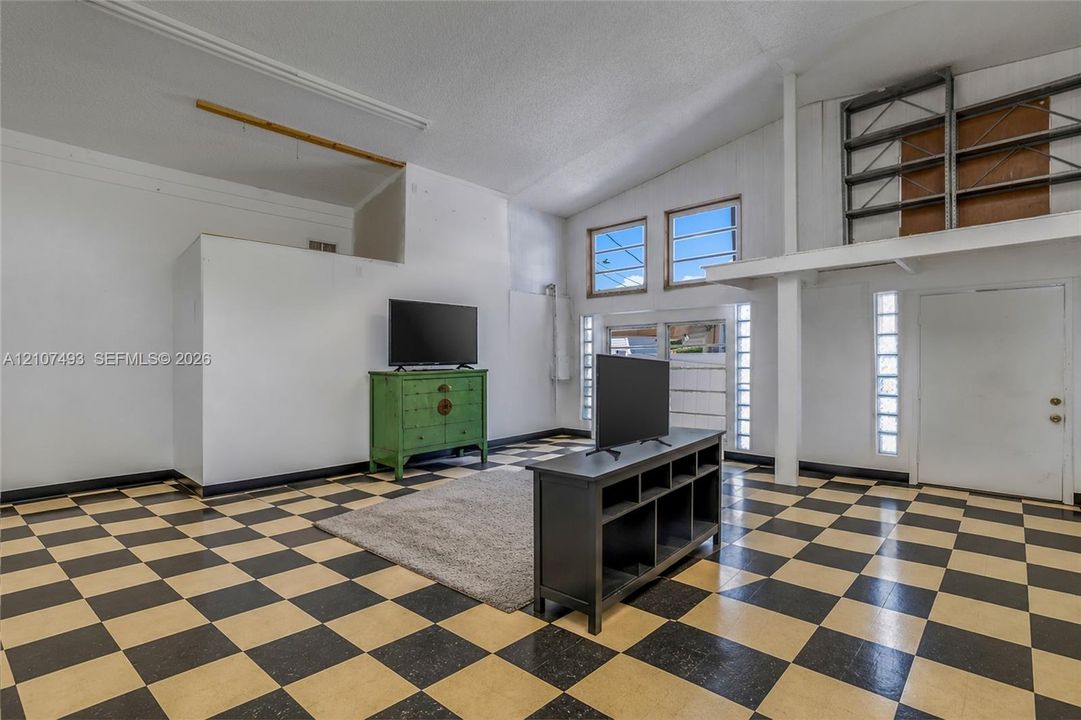 Property interior garage space.