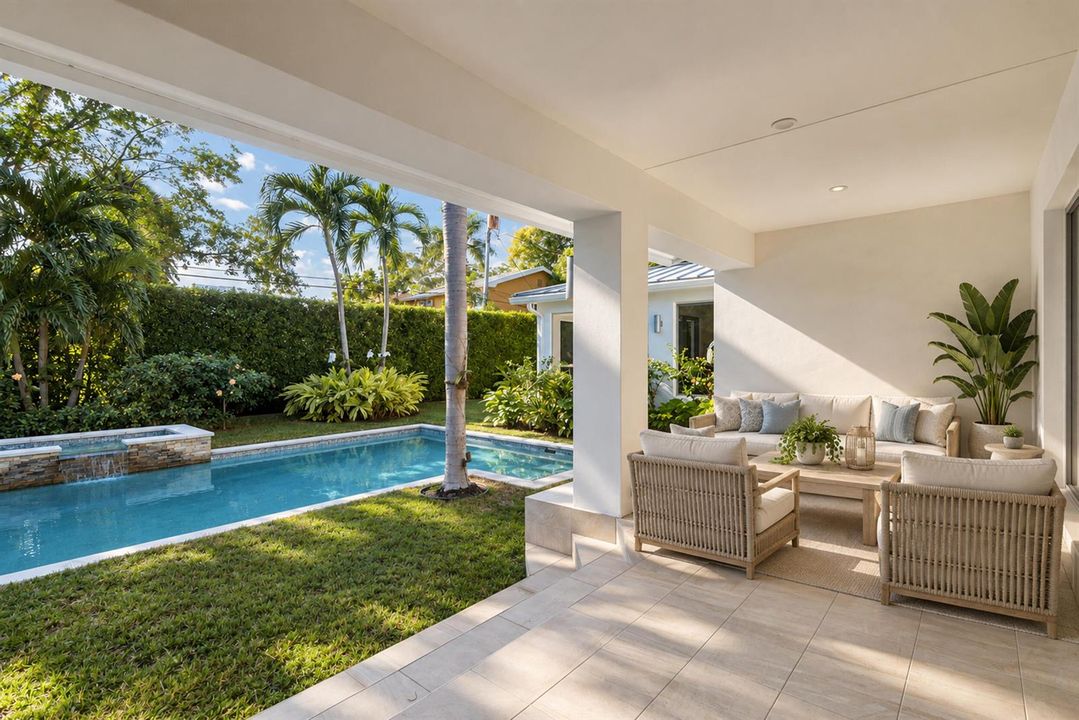 Open Patio Overlooking Lap Pool