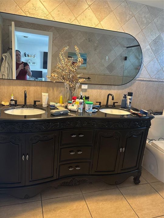 Master Bathroom completely tiled