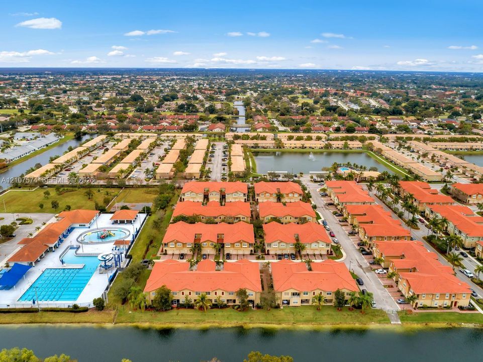 Aerial perspective of a residential complex