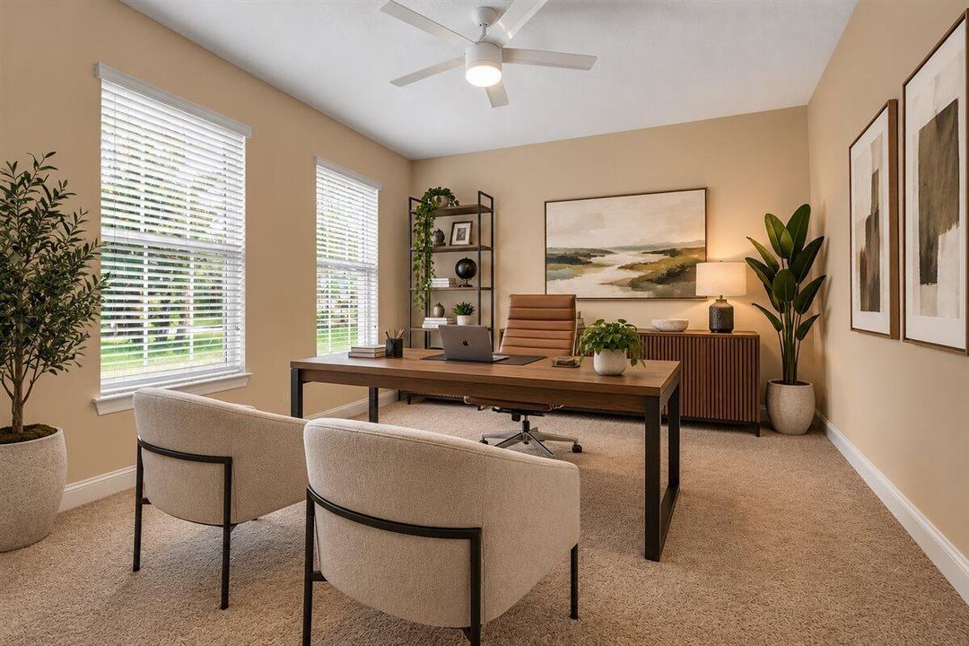 AI Warm Minimalist Home Office