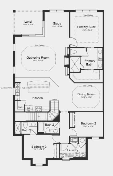 Floor Plan ~ Additional Highlights Include: Quartz countertops, cafe appliances, whole house crown molding, and whole house blinds