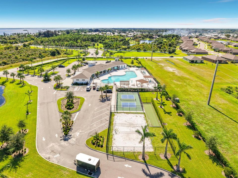 Aerial long shot all amenities