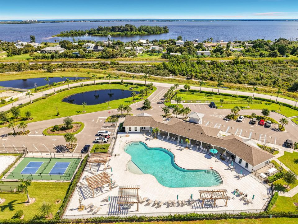 Aerial amenities and river