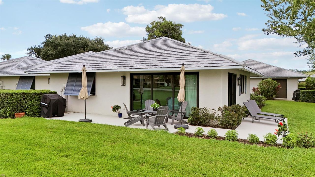 Huge wraparound patio.