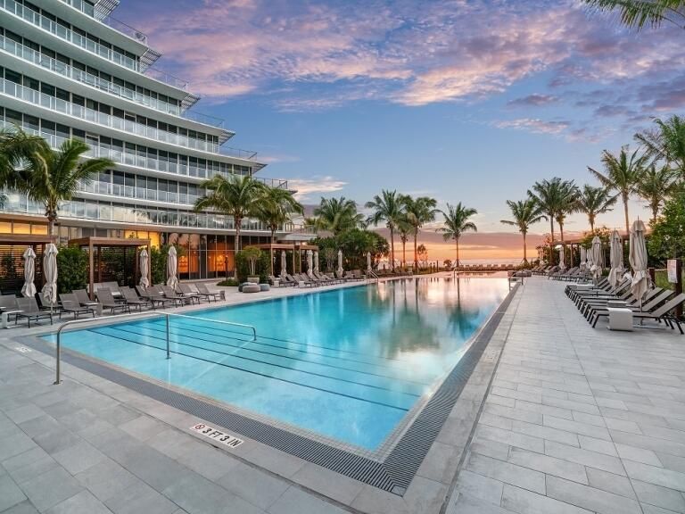Auberge Pool Golden Hour