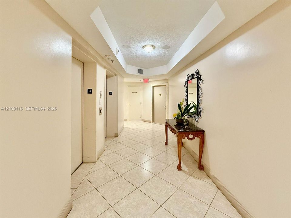 Elevator lobby by unit