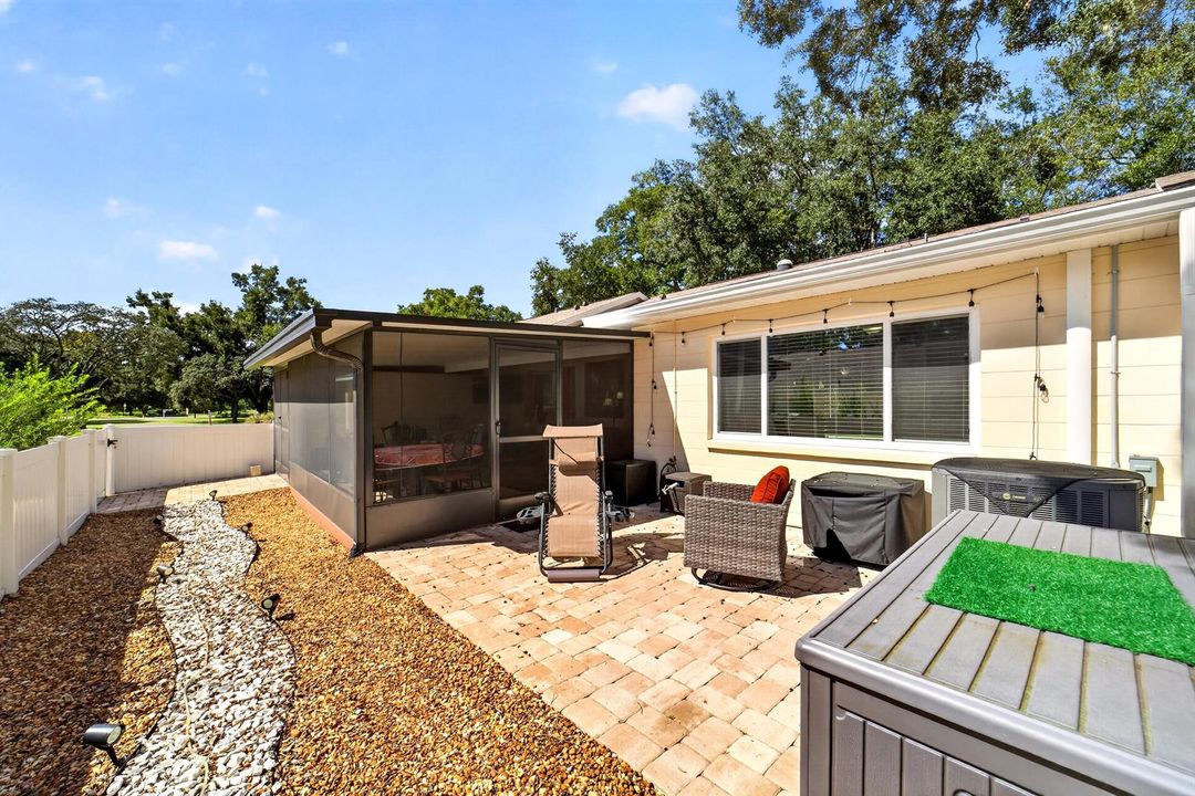 Patio with Pavers and Rocks out Back