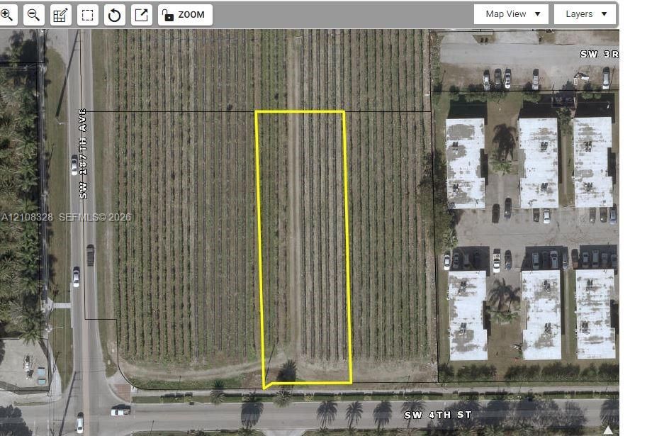 Aerial Property Map. Displaying the site boundary and orientation of the property