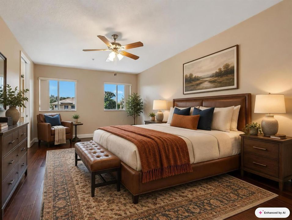 Primary Bedroom Staged