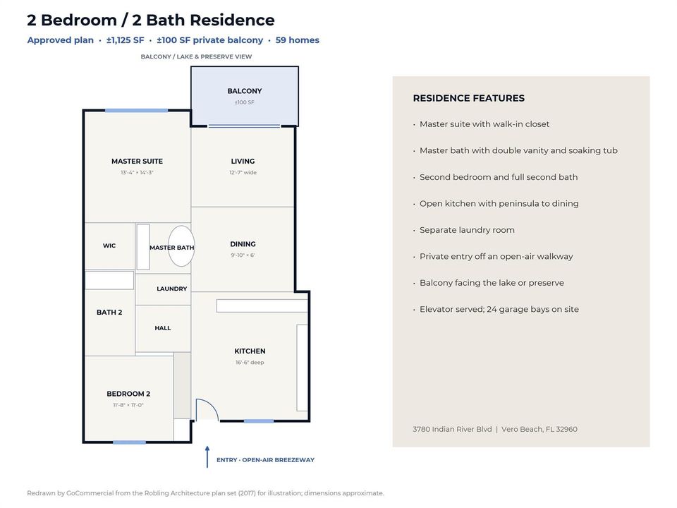 Floor Plan - 2 Bedroom 2 Bath - 1125 SF