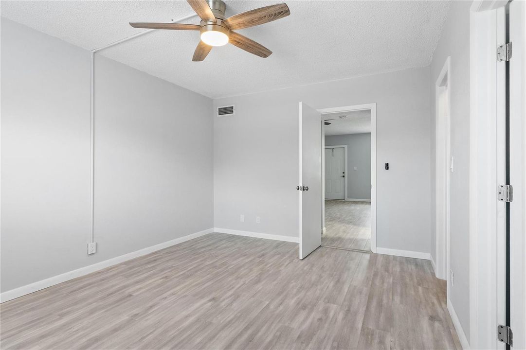 Ceiling fan in bedroom