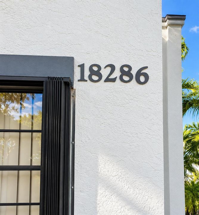 Modern Stucco Wall with Address 18286