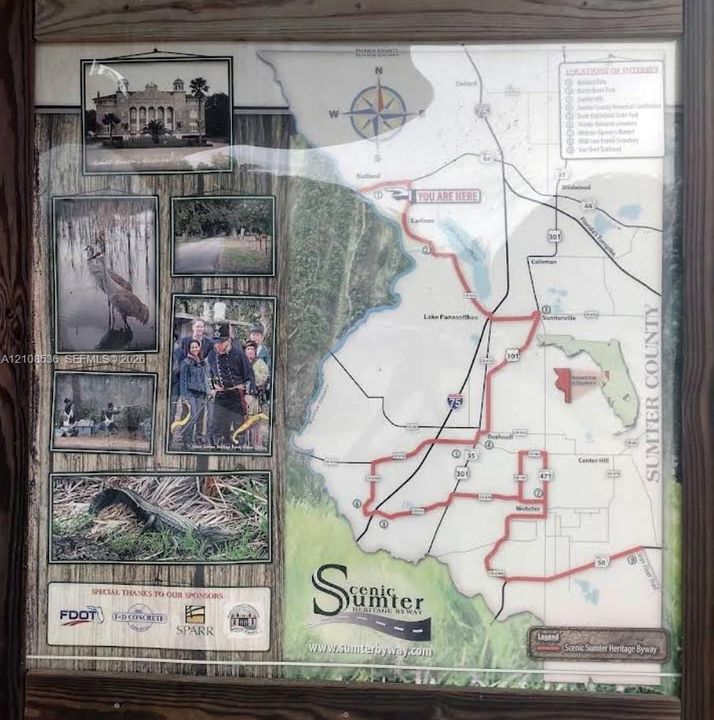 Regional Map and Informational Display. Identifying the geographical layout and local points of interest relative to the property