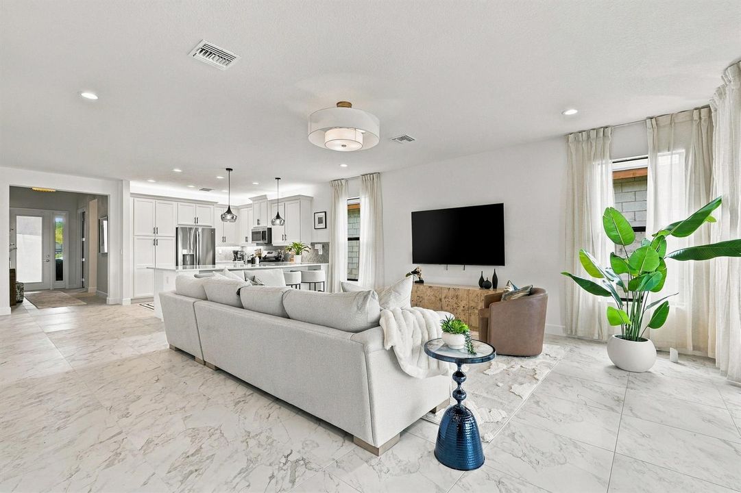 Living area and Kitchen views